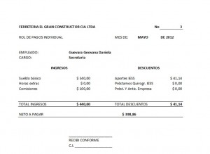 Rol de pagos individual